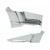 framedekselset chroom onder links+rechts o.t. 517